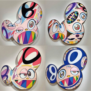 村上ldob君立体装饰品off-white太阳花雕刻装饰画藤原浩装饰品