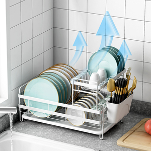 厨房沥水碗架碗柜双层碗盘收纳置物架放碗筷碗碟收纳柜子晾盘子架