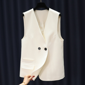 俏依芙◆白色西装马甲女装时尚气质无袖背心外套v领叠穿外搭马夹