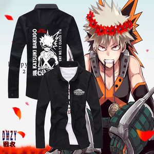 动漫战衣 我的英雄学院周边长袖衬衫二次元爆豪胜己轰焦冻衣服男