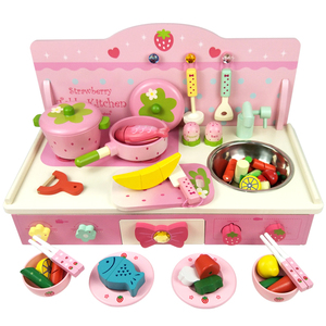 小公主房豪华折叠厨房煤气灶儿童过家家仿真木质玩具女孩生日礼物