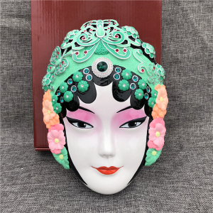 中国风戏曲花旦武旦脸谱摆件挂饰火锅酒楼家居饰品送老外手工艺品