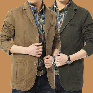 吉普盾秋季夹克男士小西装青年工装宽松大码单西便服休闲西服外套