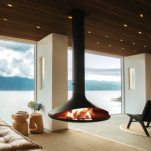 圣罗曼壁炉真火木柴悬浮异形民宿别墅燃木酒精取暖装饰火炉 卢浮