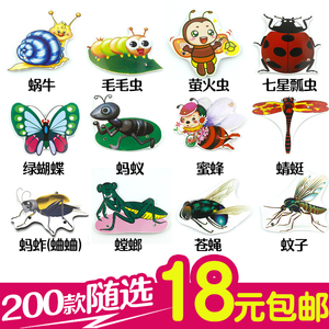 小学生口才演出 幼儿园昆虫识图游戏头饰卡片 睡前故事动物表演扮