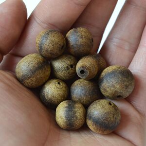 印尼黄奇楠沉香佛珠单珠散珠吊坠手串手链 配珠保真正品 古玩