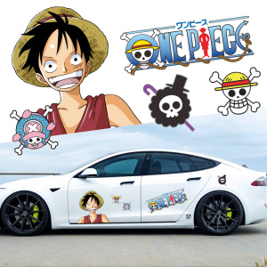 海贼王车门车贴路飞汽车贴纸卡通动漫车身装饰贴画遮挡划痕遮盖潮