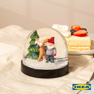 宜家IKEA温特雪花球圣诞老人会下雪的水晶球摆件装饰圣诞生日礼物