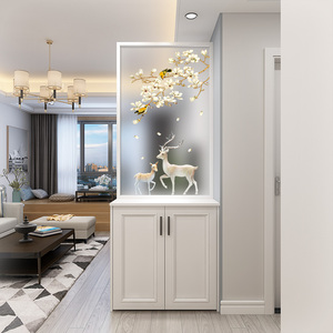 现代简约进门入户玄关柜客厅隔断玻璃屏风柜装饰柜置物架鞋柜一体