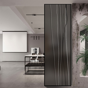 轻奢极简玻璃屏风隔断房间玄关墙小户型现代简约客厅遮挡卫生间