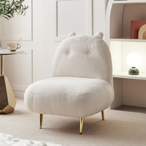 创意懒人沙发单人卧室女生小型可爱网红羊羔绒白色一人休闲小沙发