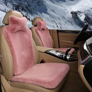 汽车坐垫冬季羊毛绒单片有靠背三件套短毛座垫保暖单座加厚兔毛垫