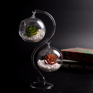 全新苔藓微景观生态瓶悬挂式平底创意水培多肉玻璃花瓶家居饰品