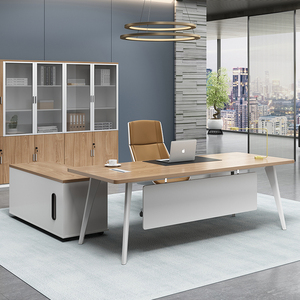 老板桌简约现代新中式办公桌单人实木大板桌椅组合总经理总裁桌子