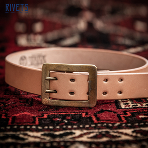 tenjin works 日本天神超重磅栃木革原色牛皮皮带手工制作日产404