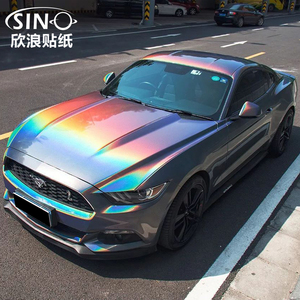 汽车车身改色膜七彩镭射电镀膜幻彩变色龙镭射电镀改色膜整车贴膜