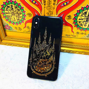 泰国九尾娜娜通手机贴金属贴象神必打莲花五条经文手机符文贴车贴