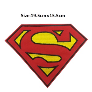 大号20cm 超人logo标志刺绣徽章布贴t恤衣服图案