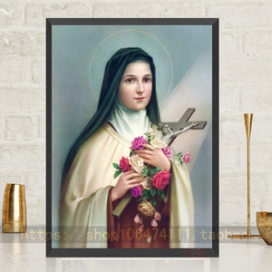 钻石绣满钻圆钻粘钻十字绣欧式卧室教堂客厅新款天主教圣女小德兰