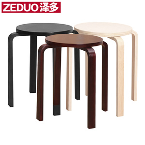 凳子家用实木圆凳子黑色木凳高餐凳极简约小板凳简易实木椅子独凳