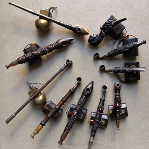 古玩烟斗烟枪烟杆烟袋旱烟仿古老式手工老物件真品收藏铜器红木