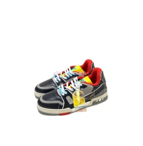 【现货】louis vuitton lv 21ss 黑水泥 红黄 trainer运动鞋 板鞋