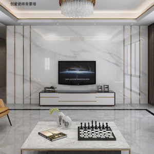 电视背景墙瓷砖客厅大气现代北欧新中式轻奢风网红影视墙岩板大板