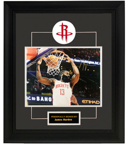 nba休斯顿火箭队 詹姆斯哈登  亲笔签名照片裱框 含sa证书