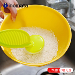 日本inomata淘米器不伤手塑料搅拌棒多功能沥水洗米棒过滤勺