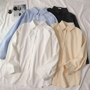 白衬衫春装女2024年新款上衣设计感长袖小众外套叠穿内搭打底衬衣