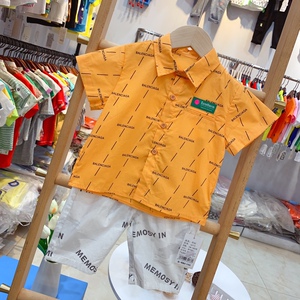 十格儿2022年时尚童装男童上衣衬衫洋气清爽潮童纯棉小童婴幼儿