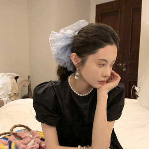 mona同款网纱波点大肠发圈高级感气质超大蕾丝发圈头绳女头花发饰