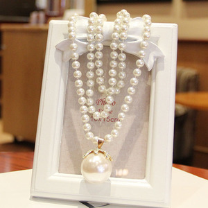 新款优雅大人造珍珠 人气欧美长款韩国时尚装饰项链配饰品女