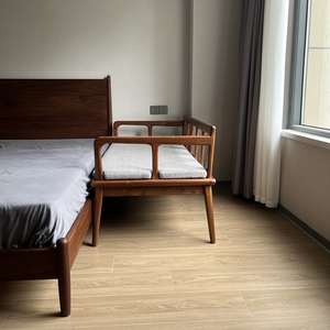 分房睡神器无缝拼接大床沙发床多功能北美黑胡桃木双人沙发阳台