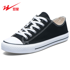 双星帆布鞋女冬季新款布鞋休闲潮流低帮百搭复古ins港味男板鞋