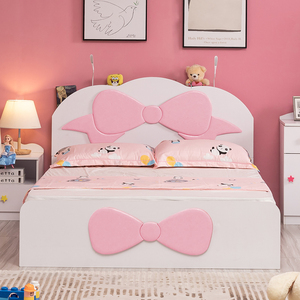 儿童床女孩公主床 粉色梦幻城堡1.2米1.5米创意多功能实木 单人床