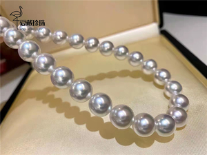 日本真科研维纳斯天然海水澳白珍珠项链特选正圆极强光冷光收藏女