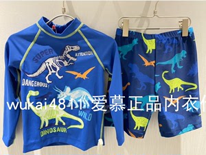 爱慕儿童恐龙家族 男孩长袖泳衣AK2673211 五分泳裤AK2673212