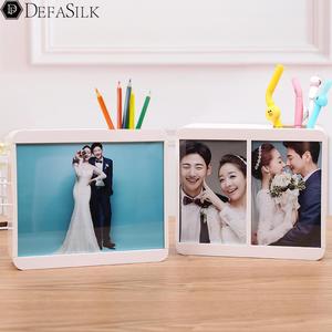 创意韩式5寸7寸双三框照片组合相框摆台 儿童婚纱影楼加洗照片框