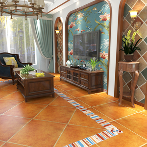 美式田园客厅地砖600x600复古哑光纯色防滑瓷砖卧室餐厅阳台地砖