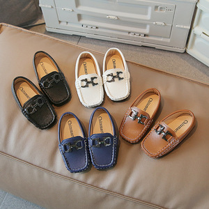 新款童小皮鞋软底宝宝学步鞋1-3-7岁韩版方头缝包鞋男童豆豆鞋子