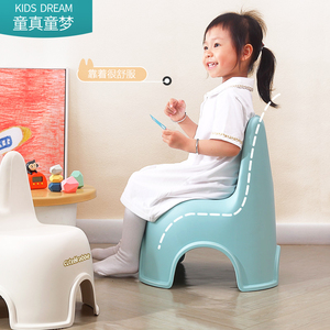 儿童防滑凳塑料凳子卡通家用加厚板凳小兔动物造型座椅宝宝靠背椅