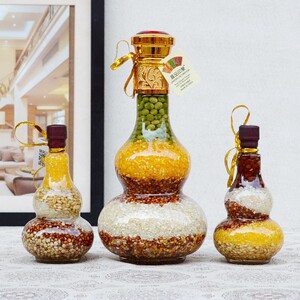 五谷丰登杂粮摆件招财酒柜装饰品电视柜摆设酒店西餐厅玻璃工艺品