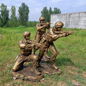 特种兵人物雕像仿铜警察吃鸡雕塑真人cs游戏基地俱乐部特警摆件