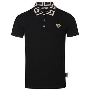 versace/范思哲新品 美杜莎logo刺绣纯棉商务翻领polo衫男短袖t恤