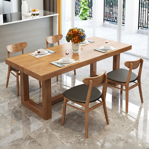 北欧餐桌实木餐桌椅组合吃饭桌子餐厅家用小户型现代简约简易椅子