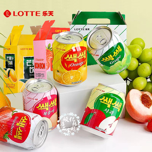 韩国进口果肉饮料网红乐天LOTTE整箱芒果汁海太葡萄混合味粒果汁