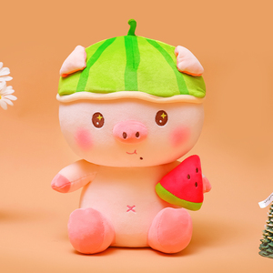 可爱西瓜猪公仔小猪玩偶儿童毛绒玩具超萌网红布娃娃女孩创意礼物
