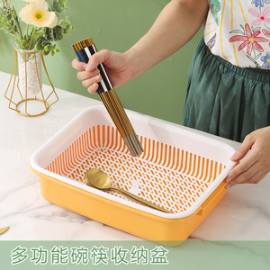 厨房收纳筷子 餐具 杯子 碗筷柜晾碗架沥水架塑料放碗碟架带盖加