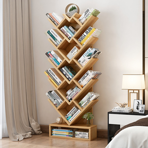 简易儿童书架落地置物架家用储物架子客厅靠墙树形收纳架小型书柜